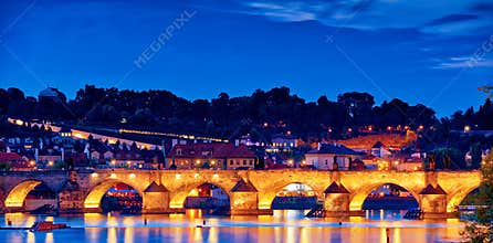 Night scene of Charles Bridge