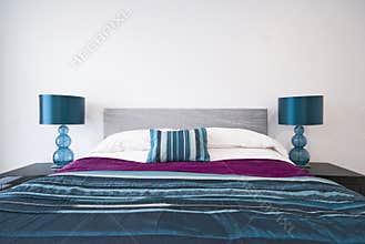 Detail of a modern double bedroom
