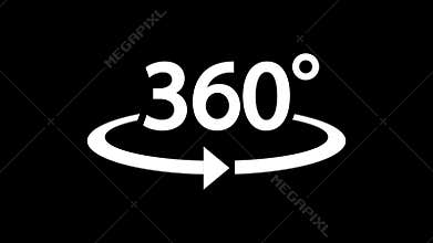 Icon 360Â° animation with optional luma matte. Alpha Luma Matte