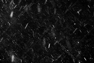 Snow Falling On Black Background