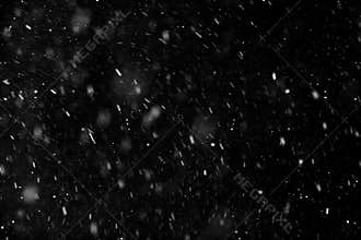 Snow Falling On Black Background
