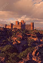 Castle Fortress In The Mountains