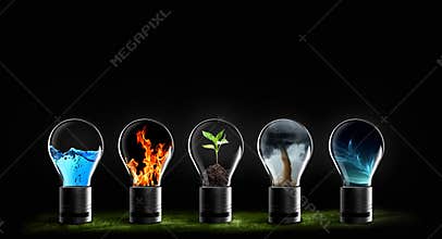 Five elements of nature air water fire earth space