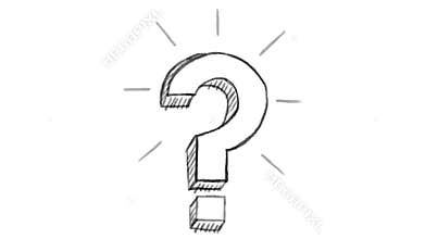 Animated question mark, white chalk section, ideal for compositing, use as a mask, ideal footage to represent the idea