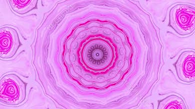 Abstract motion graphics background. Hypnotic mandala for meditation. Kaleidoscope stage visual effect for concert