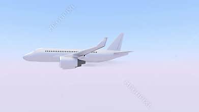 Passenger aircraft in flight.