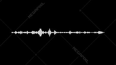 White and black audio waveform. Computer generated seamless loop abstract motion background