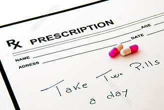 Medical prescription pad and pills