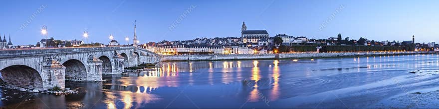Blois Loire Valley Panorama Twilight Centre France