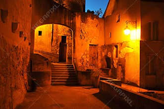 Illumination in the old town of Bourges