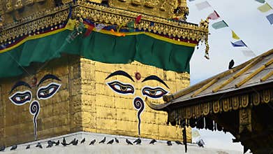 Swayambhunath stupa Eye Buddha Kathmandu