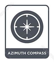 azimuth compass icon in trendy design style. azimuth compass icon isolated on white background. azimuth compass vector icon simple