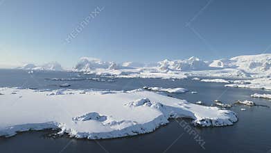 Arctic epic ocean mountain landscape aerial view