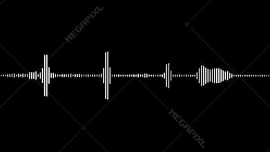 Minimalist waveform audio white on black background