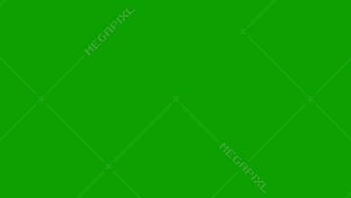 Red theatrical waving curtains opening and closing on green screen. Abstract 3d animation of silk cloth revealing