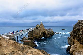 The Rocher de la Vierge in Biarritz French Basque Country