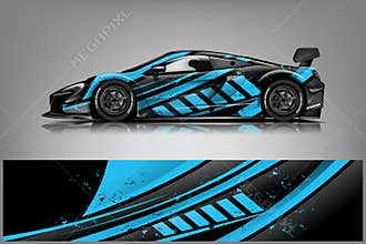 Sport car racing wrap design. vector design. - Vector