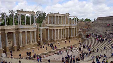 Merida, Spain. April 2019: Antique Roman Theatre in Merida, Spain.