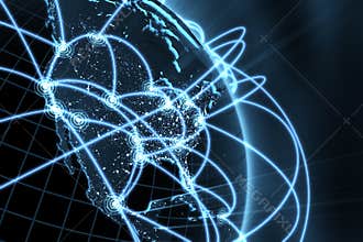 Global network concept - america
