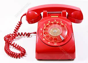Classic 1970 - 1980 retro dial style red house tel