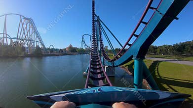 Amazing Mako Rollercoaster experience at Seaworld in International Drive area.