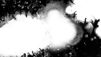 The effect of a drop of ink on a black background 1920x1080