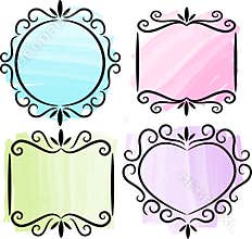 Retro Scrollwork Frame Collection/ai