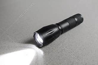 led Electric torch beam on ground