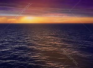Black Sea Ocean at Sunset