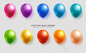 Set of colorful balloons. Vector