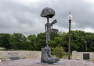 Battlefield Cross Statue at the Veteran`s Memorial Park, Ennis, Texas