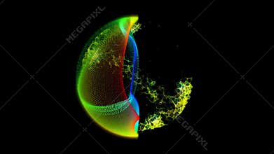 Colorful vibrant balls.Abstract loopable colorful fractal circle.Colorful abstract background. Colorful blurred lights. Color boke