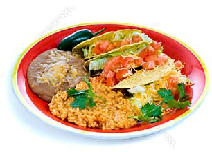 Colorful Mexican food plate