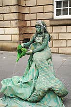 Mermaid, virgin, Pantomime streetart at Edinburgh, at Fringe Street Festival
