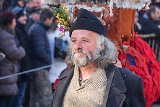 A participant in Festival of Masquerade games `Surva`