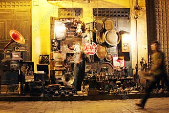 Shop in historical Moez street in egypt