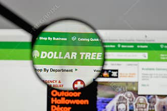 Milan, Italy - August 10, 2017: Dollar Tree logo on the website