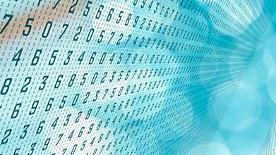 Abstract random numbers 0-9, computer big data concept