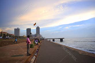 Beach side beside a capital city.Colombo,Sri Lanka