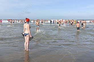 New year dive hesitation at Scheveningen 2018