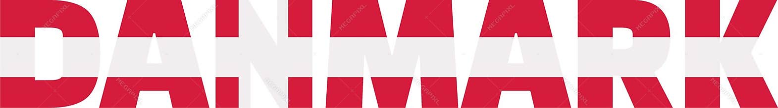 Denmark flag word Danmark