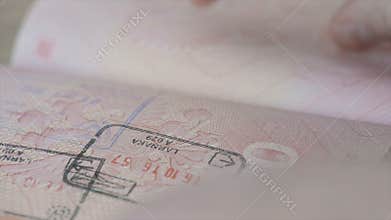 Cheking passport in the airport