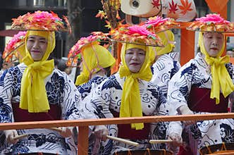 Three women at Nagoya Festival, Japan