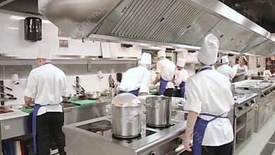 Professional chef in a commercial kitchen