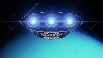 Flight to Uranus, 3d animation