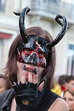 Reveller dressed as a devil