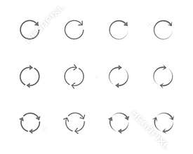 Circle arrow icons set grey on white