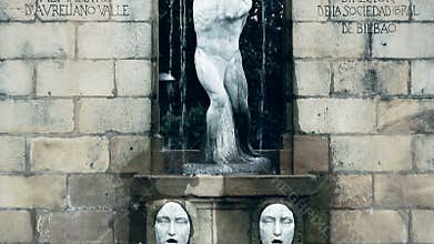 Monument to Aureliano Valle, Spanish composer, chore director in Bilbao, Spain