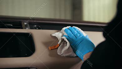 Car detailing - cleaning vehicle head panel - glove box