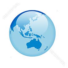 Blue glass globe